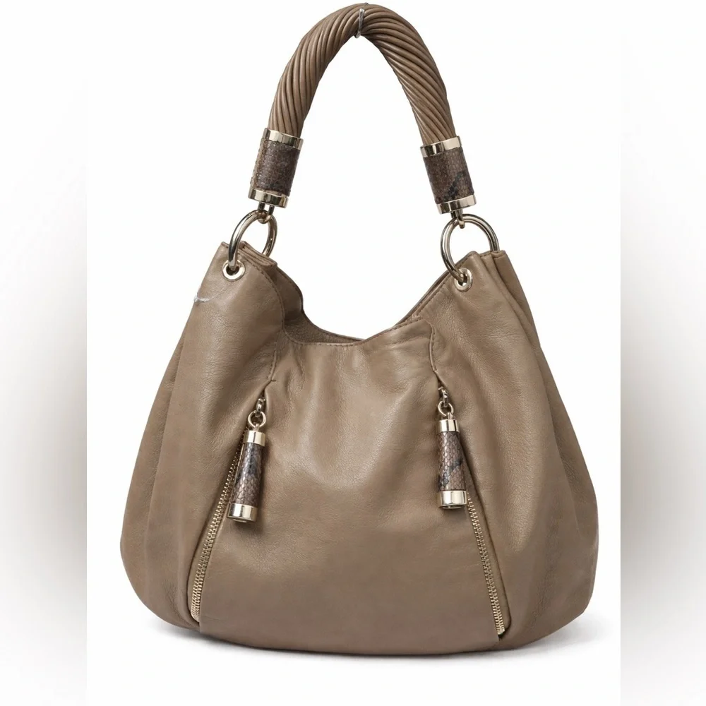 Michael Kors Tan Pebbled Leather Hobo Shoulder Bag